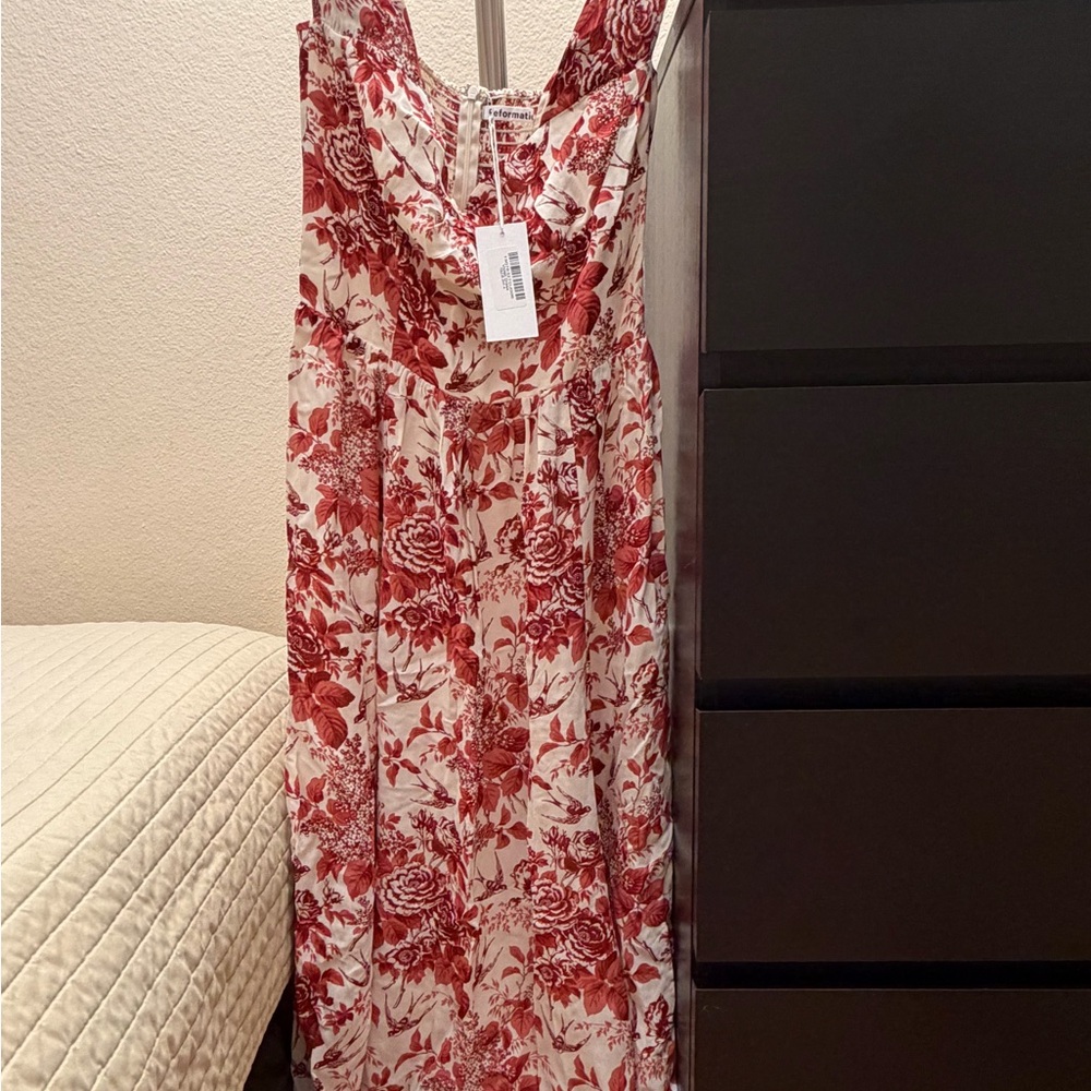 Reformation Red Floral Maxi Dress